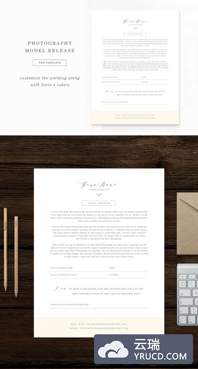 简单的简历模板 Photography Model Release Form