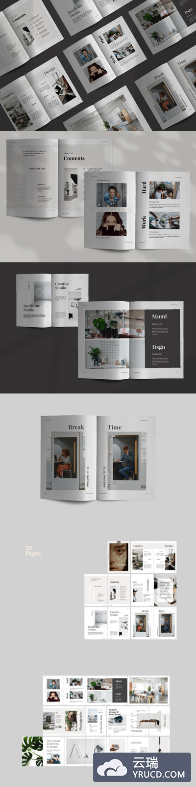 极简主义大图创意画册模板 Minimal Business Creative Proposal[indd]