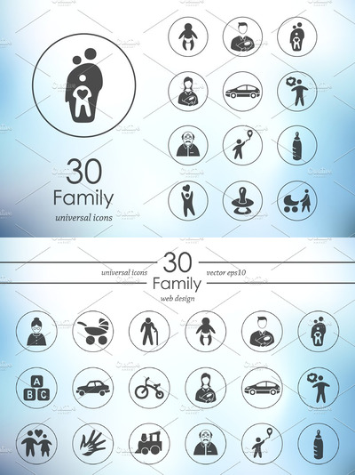 家庭图标素材 30 family icons