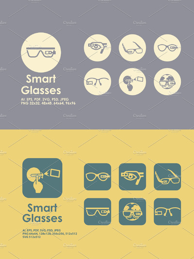 手机智能眼镜图标素材 Smart Glasses icons