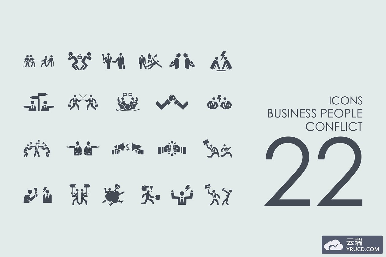 商务人士活动图标素材 22 Business People Conflict icons