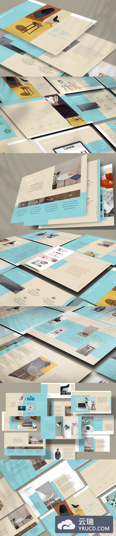 创意家具设计展示PPT模板下载[PPTX]