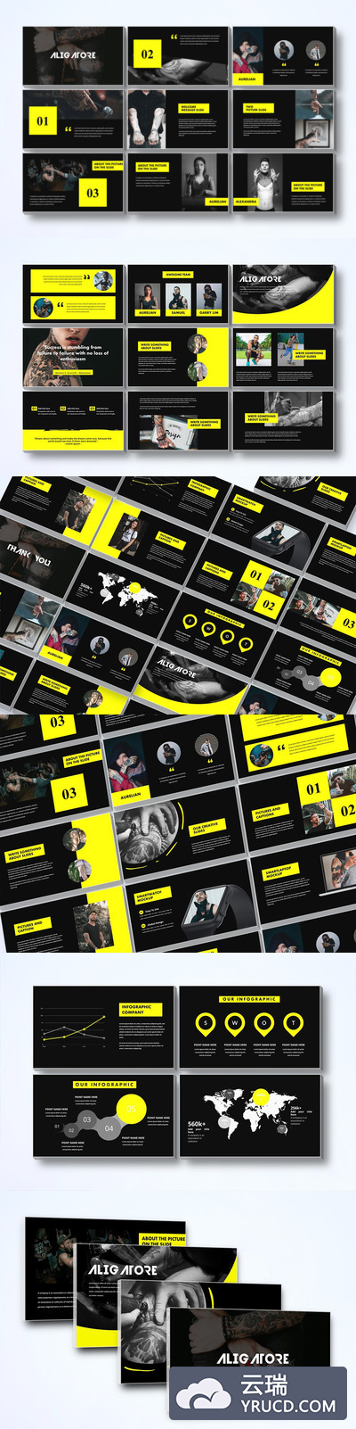 现代时尚简约的高端PPT模板下载[PPTX]