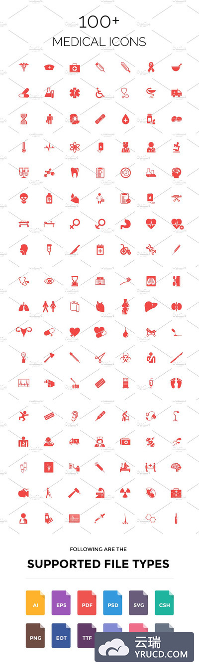 医疗矢量图标素材 100+ Medical Vector Icons Pack