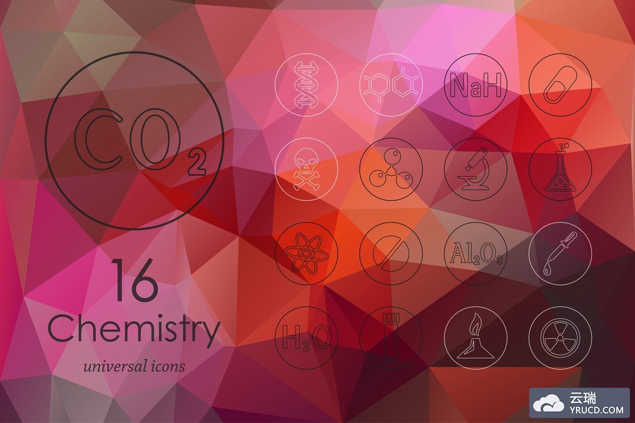 化学图标素材 Chemistry line icons
