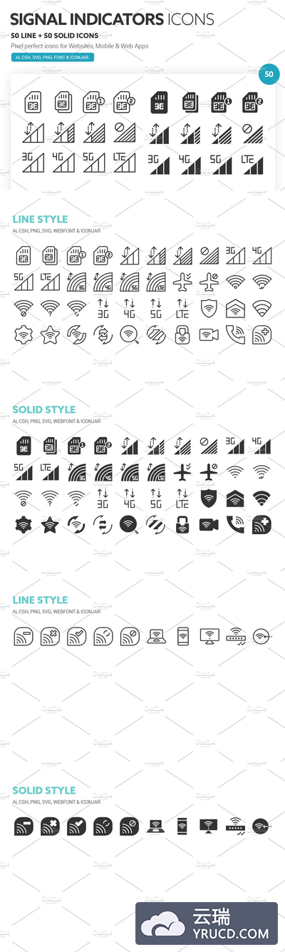 信号指示图标素材 Signal Indicators Icons