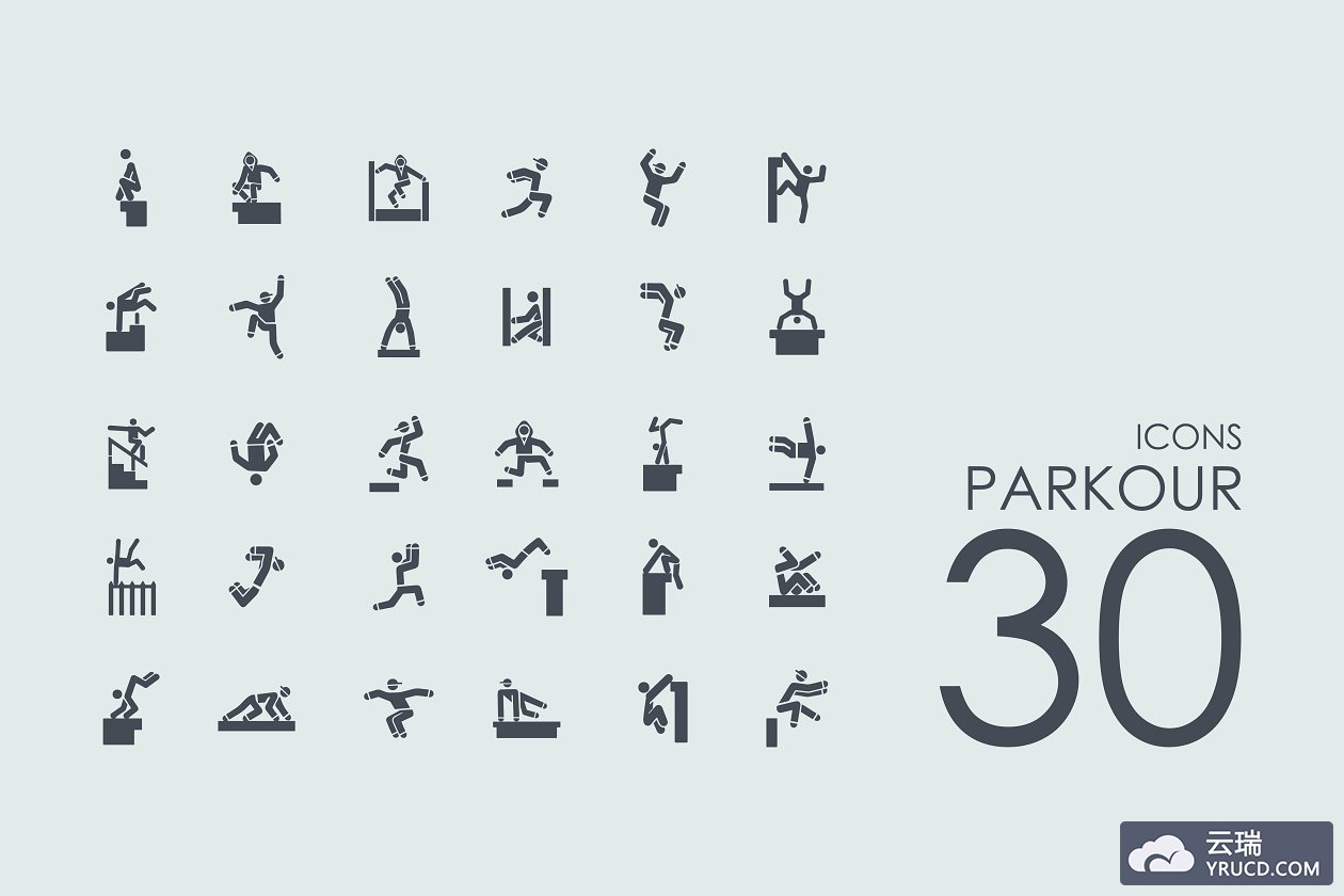 跑酷图标素材 30 Parkour icons