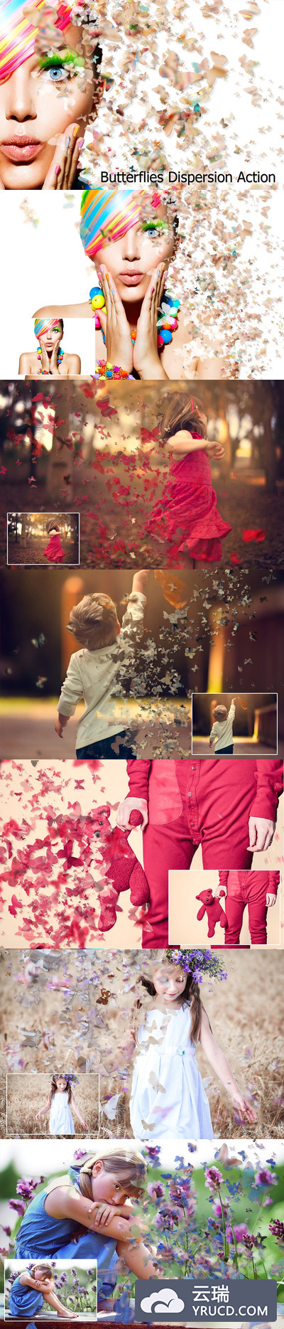 蝴蝶元素PS动作 Butterflies Dispersion Action
