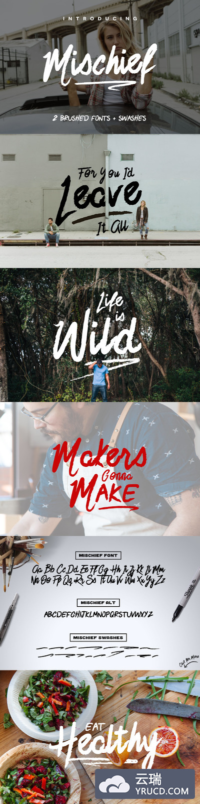 酷炫手写书法字体 Mischief Font Duo