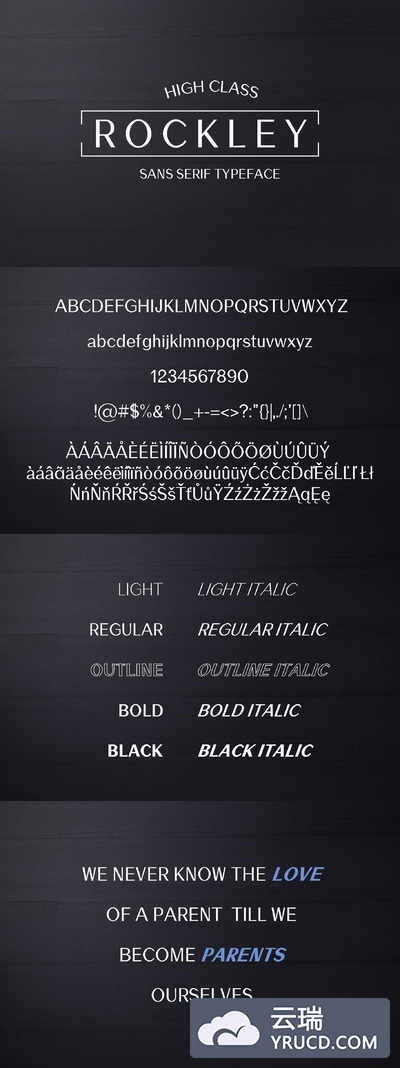 时尚无衬线字体 Rockley Sans Serif 10 Font Family