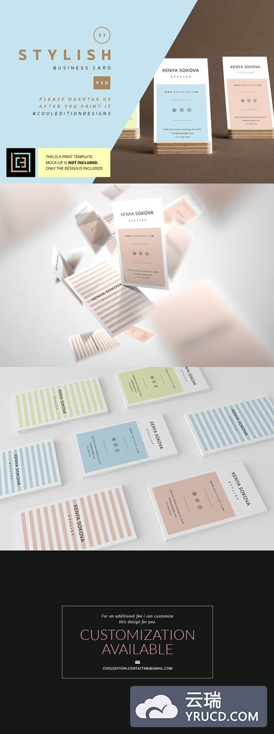 时尚名片设计模板 Stylish - Business Card 93