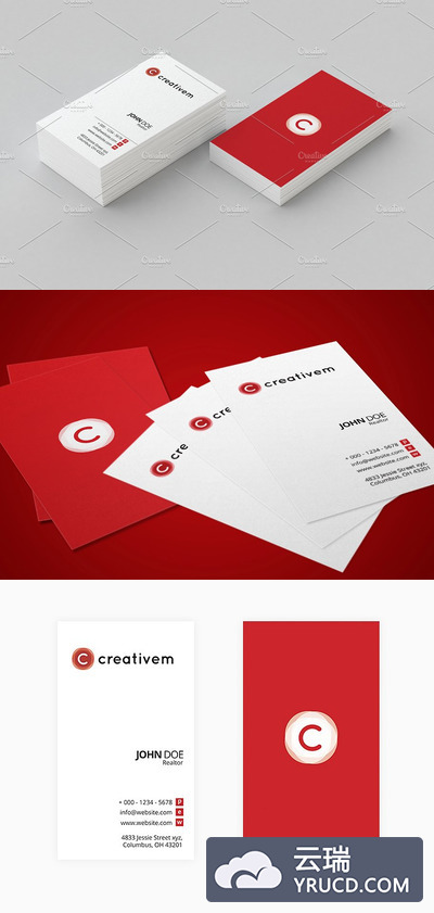 极简主义商业名片设计模板mubMinimal Business Card Template 1