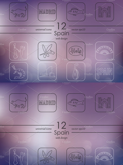 西班牙图标素材 Set of Spain icons