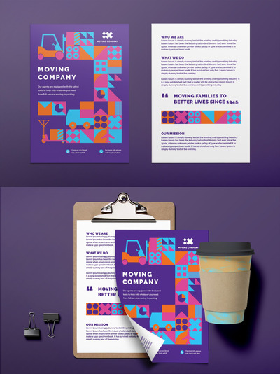 企业双面传单广告海报模板下载[AI]