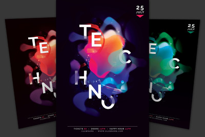 电子音乐技术海报模板下载[PSD]