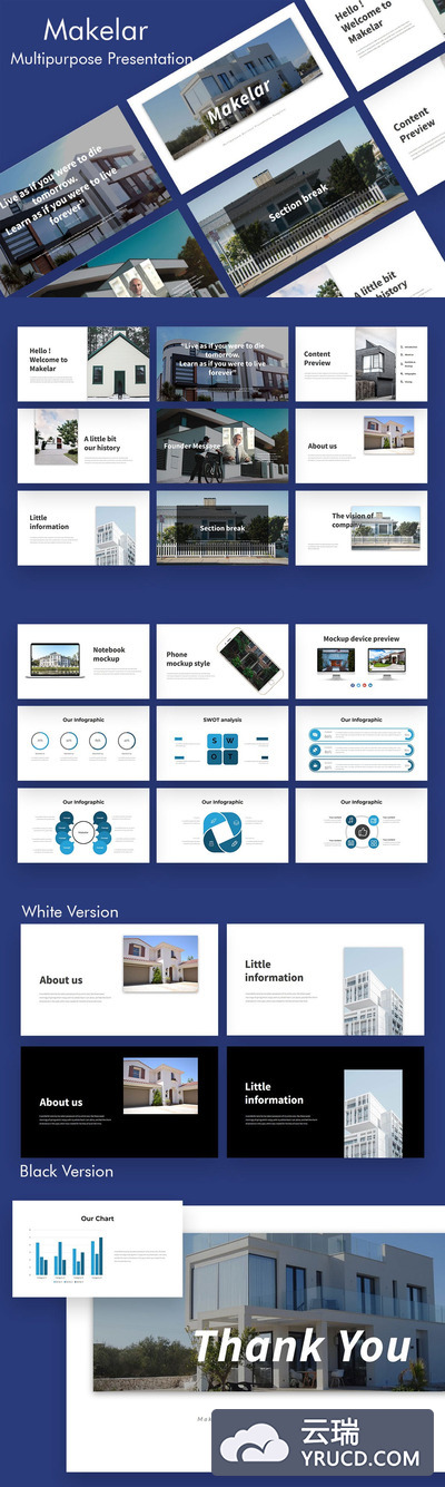 简约时尚好用的高品质建筑房地产提案powerpoint幻灯片演示模板（pptx）