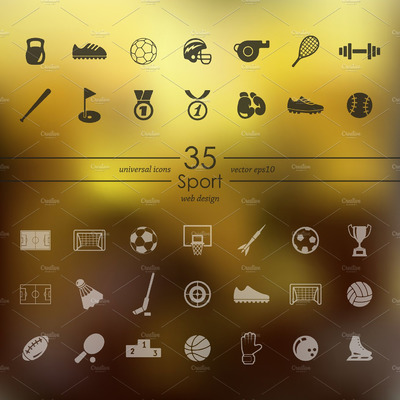 运动树矢量图标 Set of sport icons