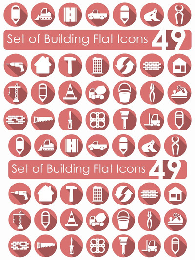 建筑图标素材 Set of building icons