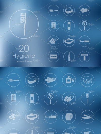 洁具图标素材 20 hygiene icons