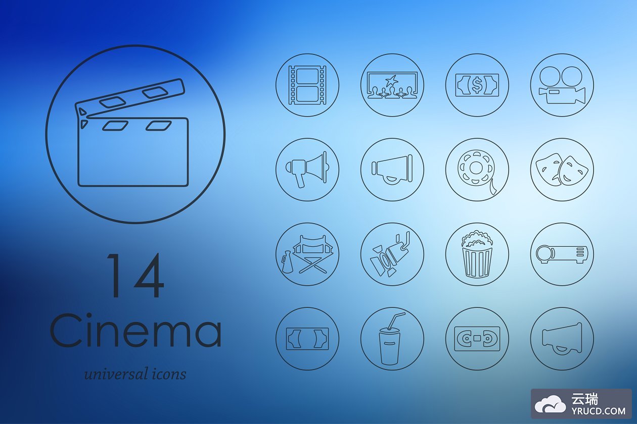 电影院图标素材 14 cinema icons