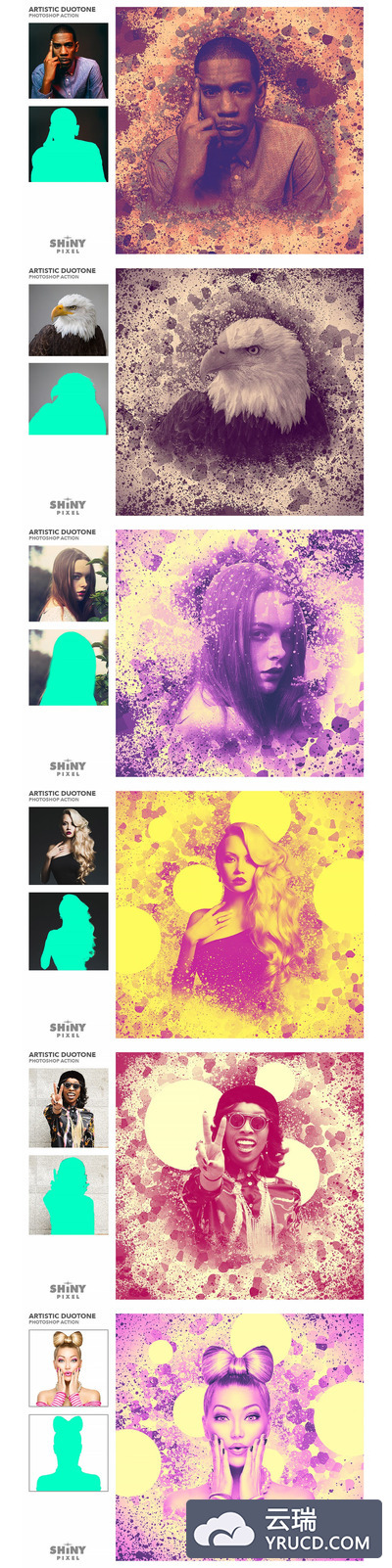 艺术双色调效果 - Photoshop 动作[atn]