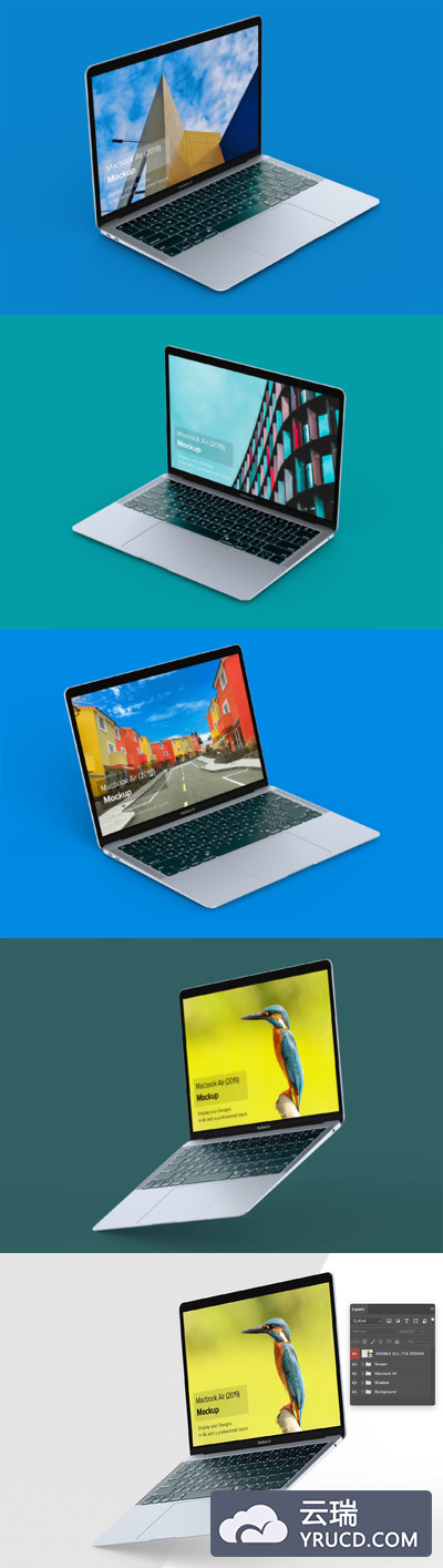 Macbook Air 苹果电脑样机素材下载[PSD]