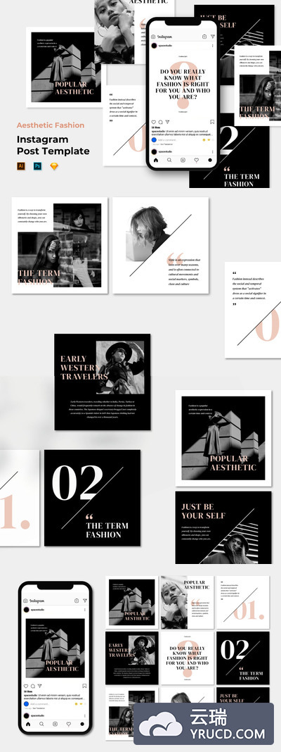 时尚简约多用途的高品质优雅Instagram社交媒体banner海报设计模板