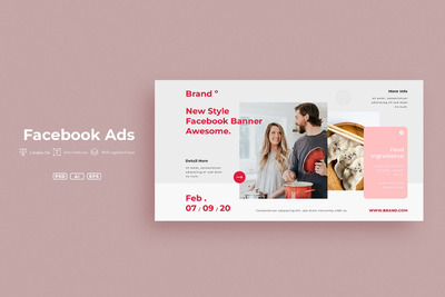 时尚高端简约优雅高品质的facebook海报banner着陆页设计模板vol.28