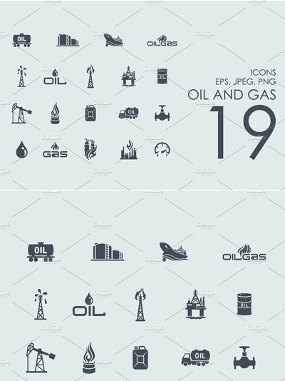 天然气石油图标素材 19 oil and gas icons