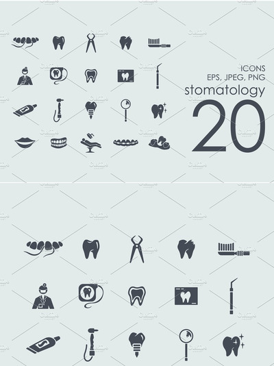 口腔医学图标素材 20 stomatology icons