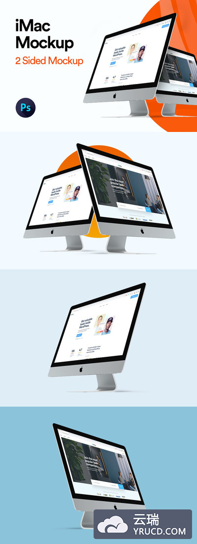 iMac 2019 UI样机展示模型mockups
