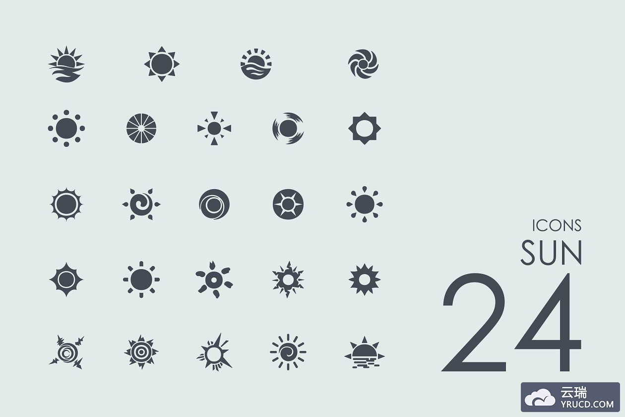 太阳图标素材 24 Sun icons