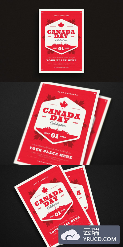 加拿大海报设计模板 Canada Day Event Flyer
