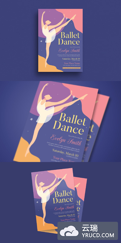 芭蕾舞活动传单模板下载 Ballet Dance Event Flyer