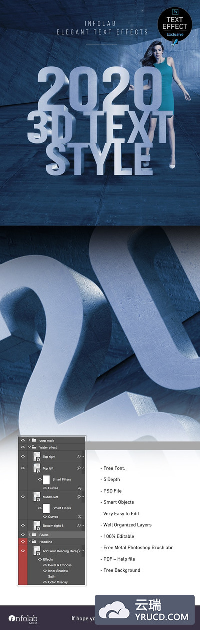 3D现代风格文字图层样式