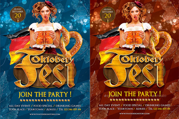 慕尼黑啤酒节庆祝活动传单模板