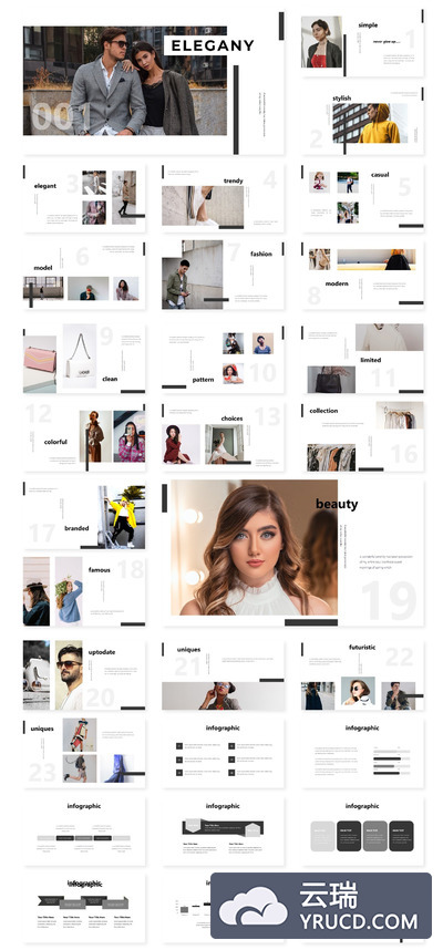 优雅高端的多图PPT模板下载
