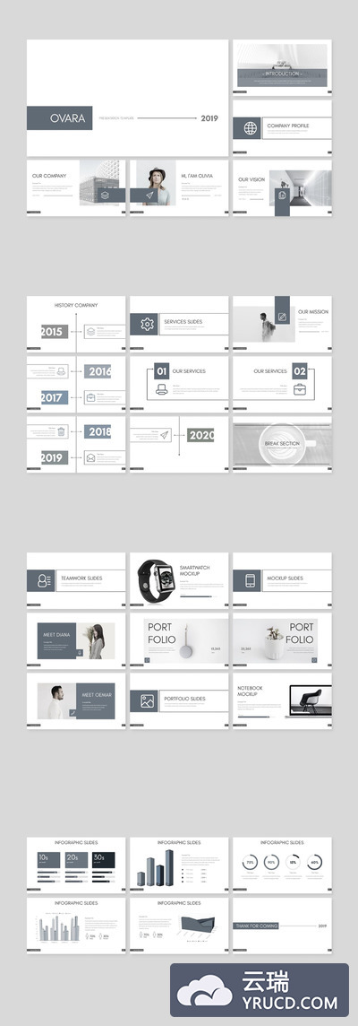 个性简约风格的商业计划书PPT模板下载