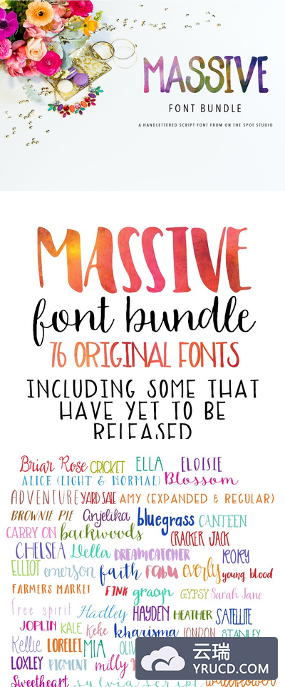 时尚趣味设计字体 2015 MASSIVE Font Bundle