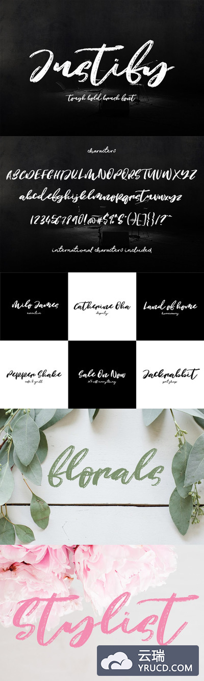 手写笔刷字体 Justify Brush Script Font