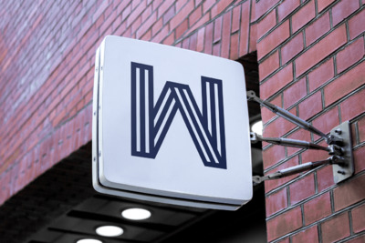 小店户外方形3D logo 或 店招设计展示样机下载[PSD]