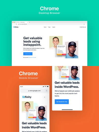 手机+PC端的响应式网站设计浏览器展示样机素材下载[PSD,Sketch]