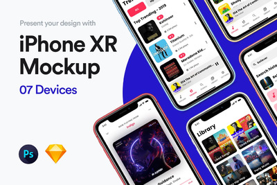 高品质的iPhone XR APP UI样机展示模型mockups