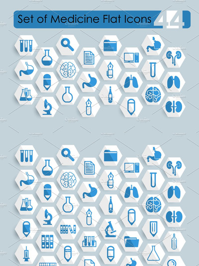 医疗图标素材 44 medical flat icons