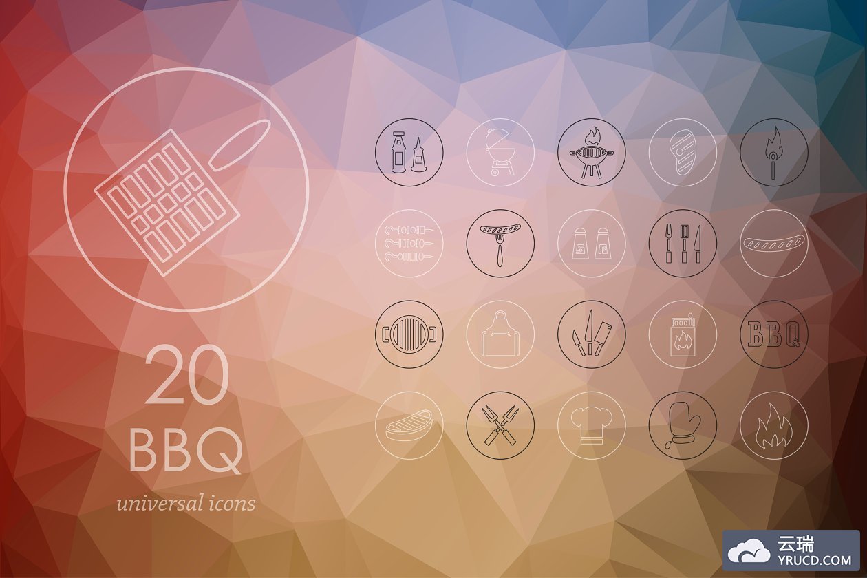 烧烤图标素材 20 BBQ icons