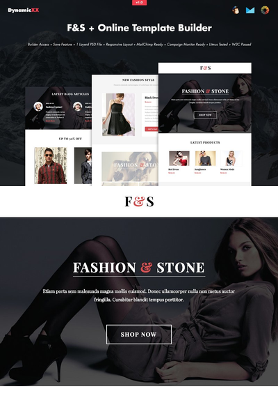 时尚网站模板 F&S + Online Template Builder