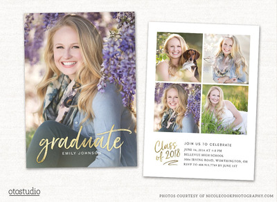 毕业生高级卡片设计模板 Graduate Senior Card Template