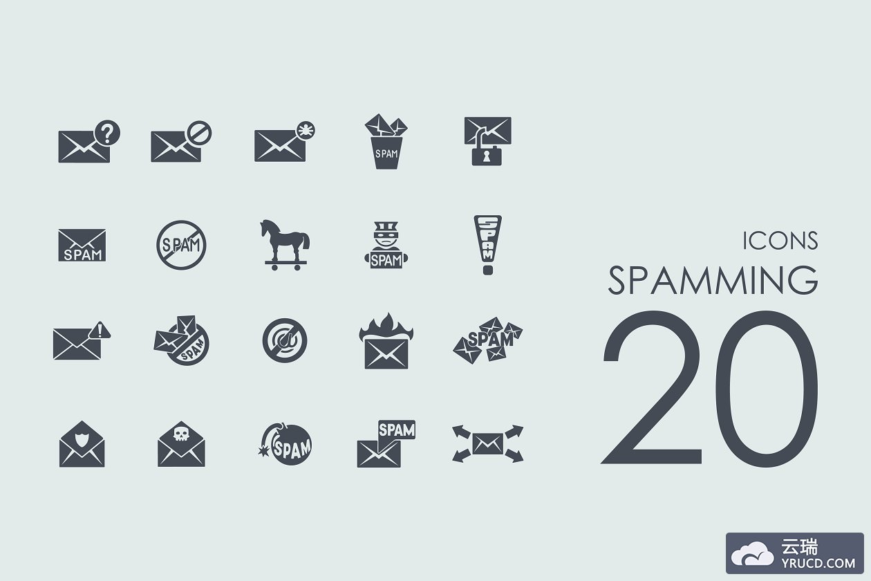 垃圾邮件图标素材 20 spamming icons