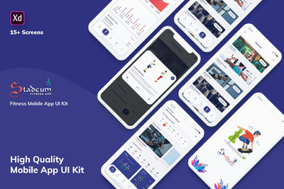 时尚高端专业的高品质的运动健身APP UI KITS（XD）