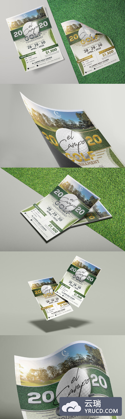 高端高尔夫球会活动海报模板下载[PSD]